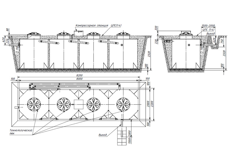 Монтаж станции глубокой био-механической очистки хозяйственно-бытовых сточных вод